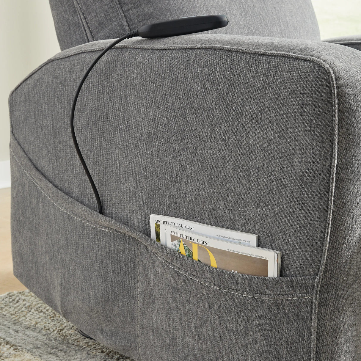 Fauteuil lève-personne motorisé chauffant et massant en tissu gris - Starganza