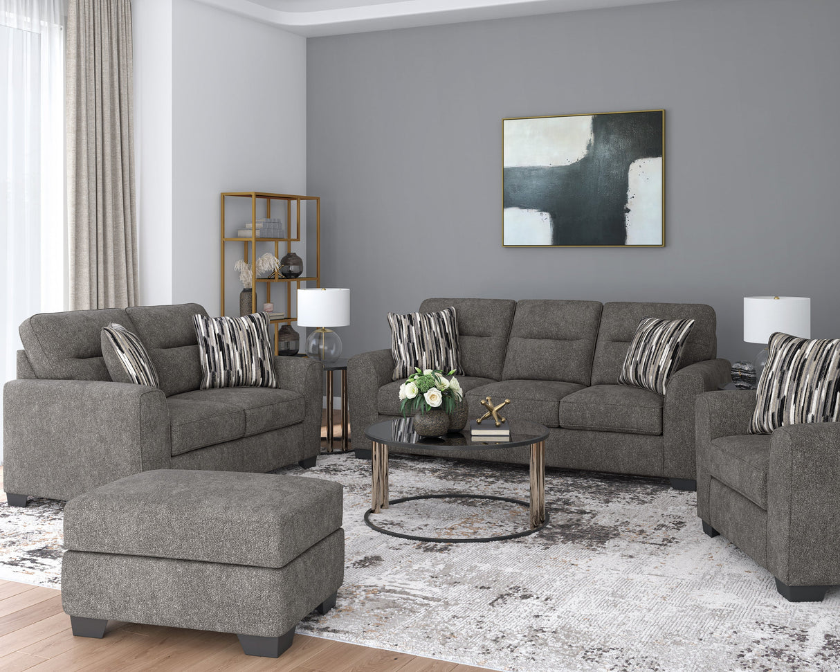 Ottoman en tissu gris graphite - Arendale