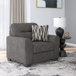 Fauteuil surdimensionné en tissu gris graphite avec coussin - Arendale