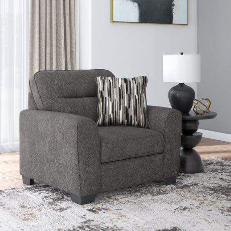 Fauteuil surdimensionné en tissu gris graphite avec coussin - Arendale