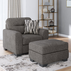 Fauteuil surdimensionné en tissu gris graphite avec coussin - Arendale