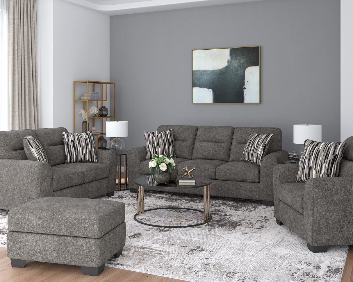 Fauteuil surdimensionné en tissu gris graphite avec coussin - Arendale