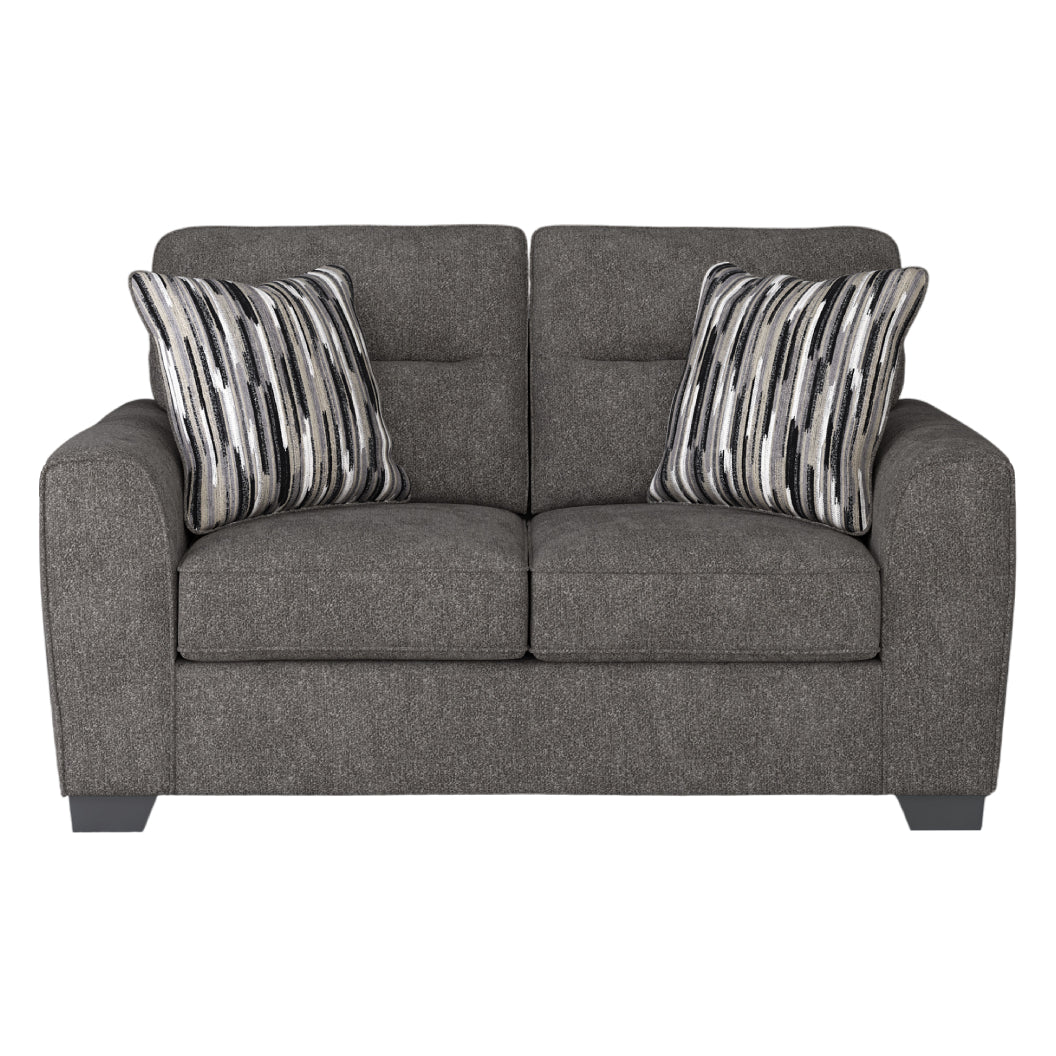 Causeuse en tissu gris graphite avec coussins - Arendale