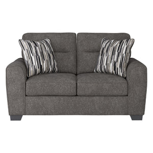 Causeuse en tissu gris graphite avec coussins - Arendale