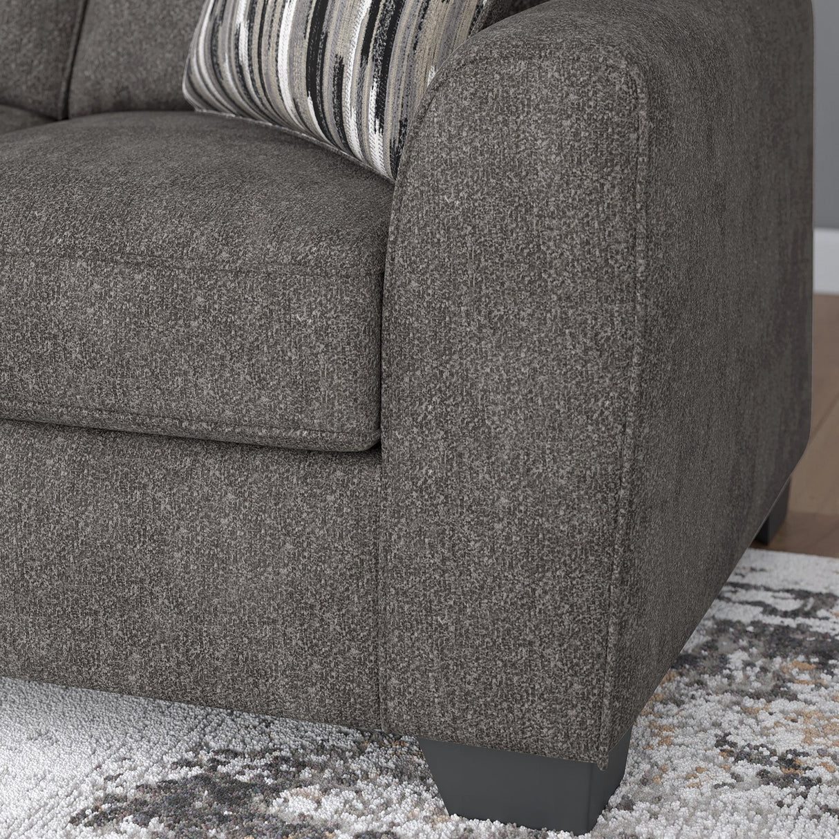Causeuse en tissu gris graphite avec coussins - Arendale