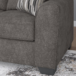 Causeuse en tissu gris graphite avec coussins - Arendale