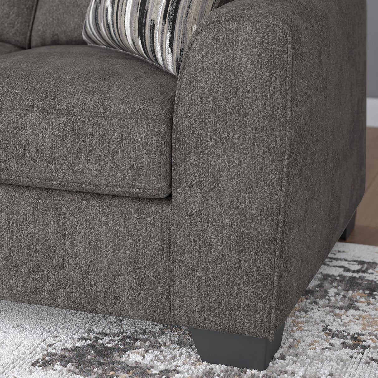 Sofa en tissu gris graphite avec coussins - Arendale