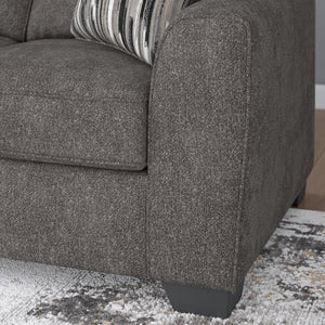 Sofa en tissu gris graphite avec coussins - Arendale