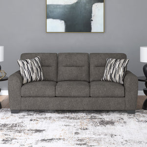 Sofa en tissu gris graphite avec coussins - Arendale