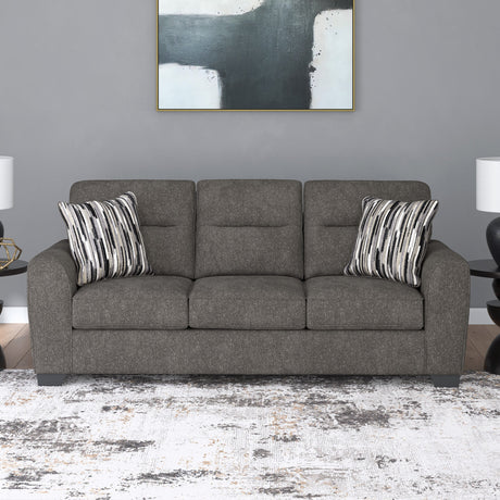 Sofa en tissu gris graphite avec coussins - Arendale