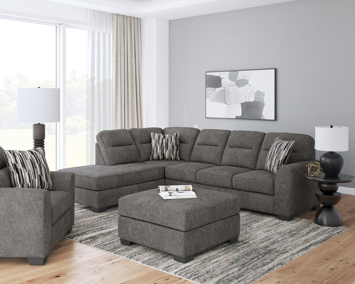 Ottoman surdimensionné en tissu gris graphite - Arendale
