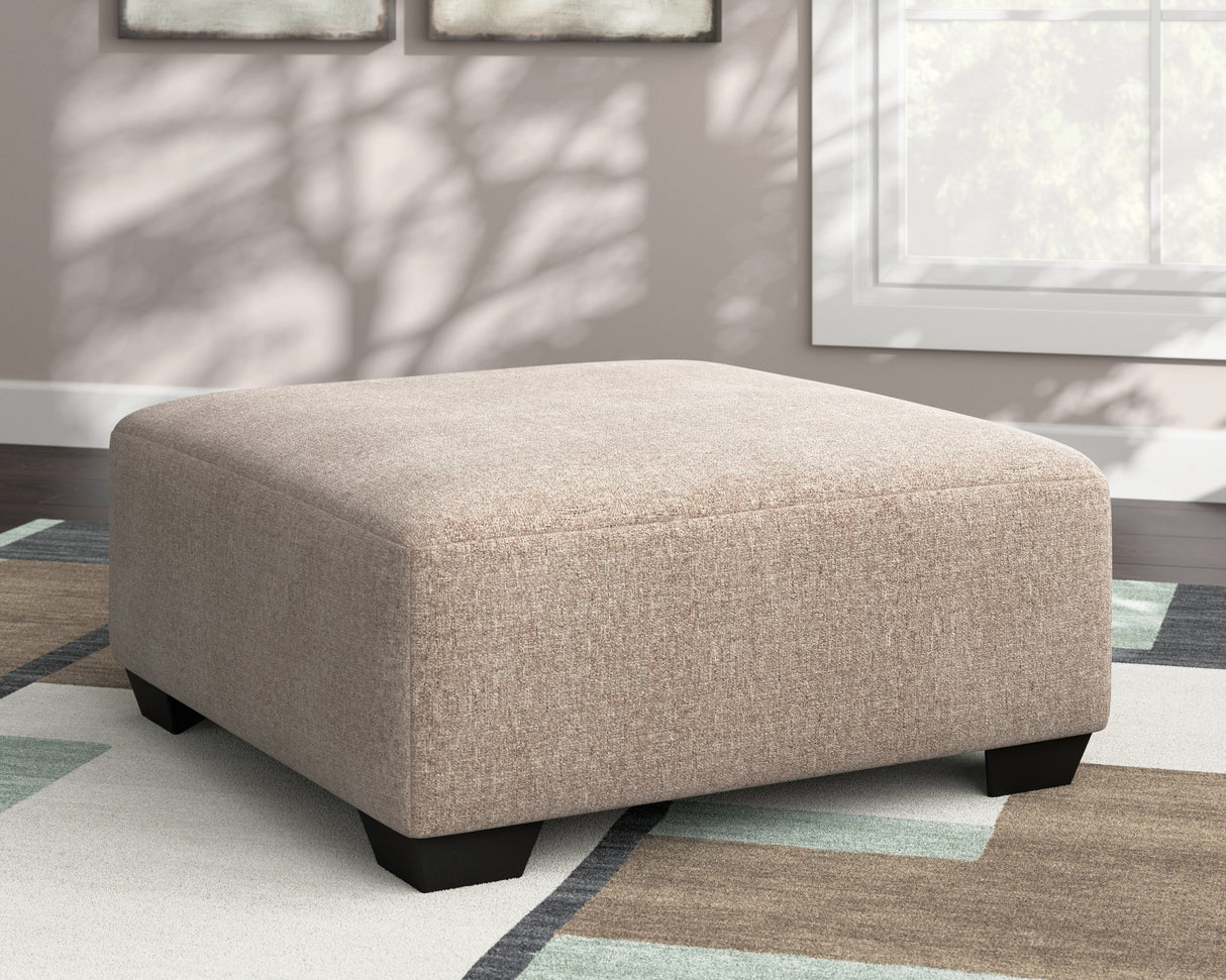 Ottoman surdimensionné en tissu beige - Clarington