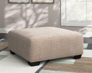 Ottoman surdimensionné en tissu beige - Clarington