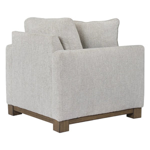 Fauteuil en tissu gris pâle avec coussin - MarinaMae