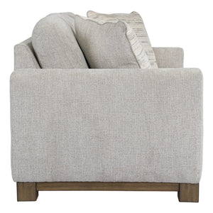Causeuse en tissu gris pâle avec coussins - MarinaMae