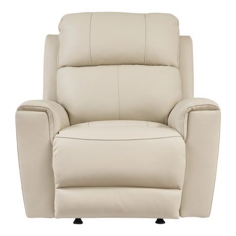 Fauteuil berçant et motorisé en cuir beige - Dahlmoore