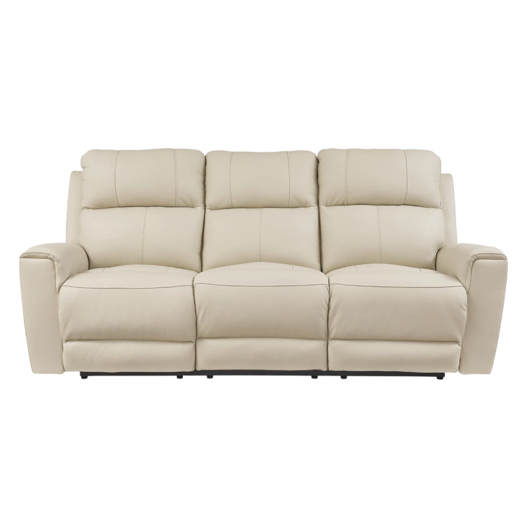 Sofa motorisé en cuir beige - Dahlmoore