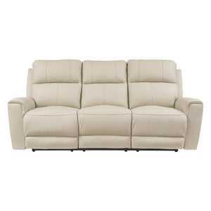 Sofa motorisé en cuir beige - Dahlmoore