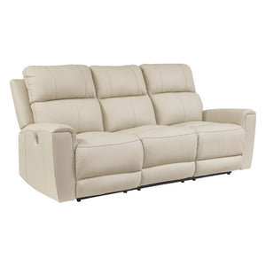 Sofa motorisé en cuir beige - Dahlmoore