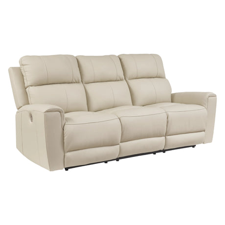 Sofa motorisé en cuir beige - Dahlmoore