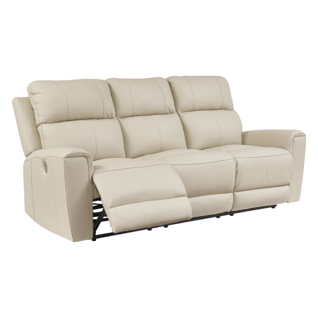 Sofa motorisé en cuir beige - Dahlmoore