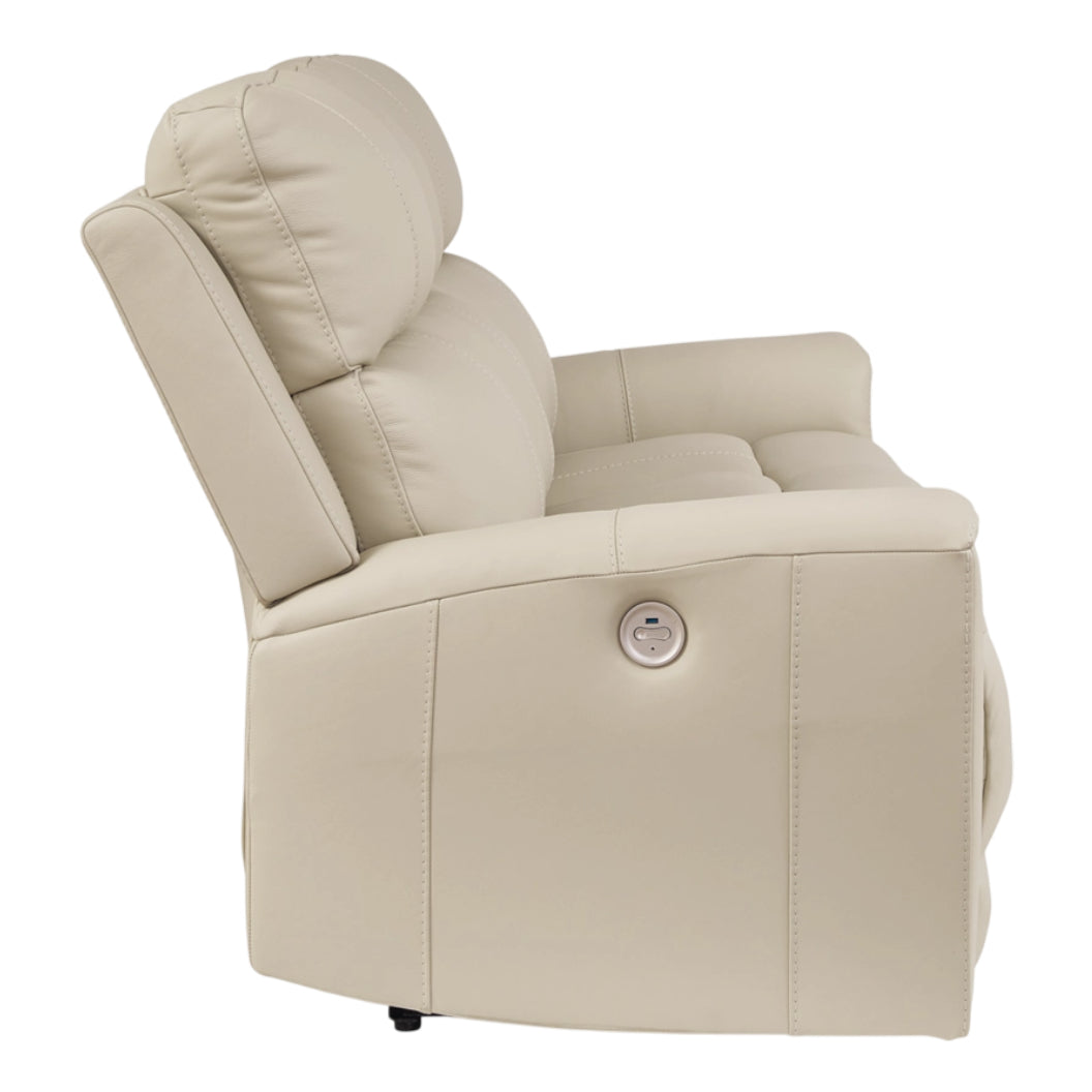 Sofa motorisé en cuir beige - Dahlmoore