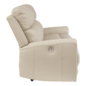 Sofa motorisé en cuir beige - Dahlmoore