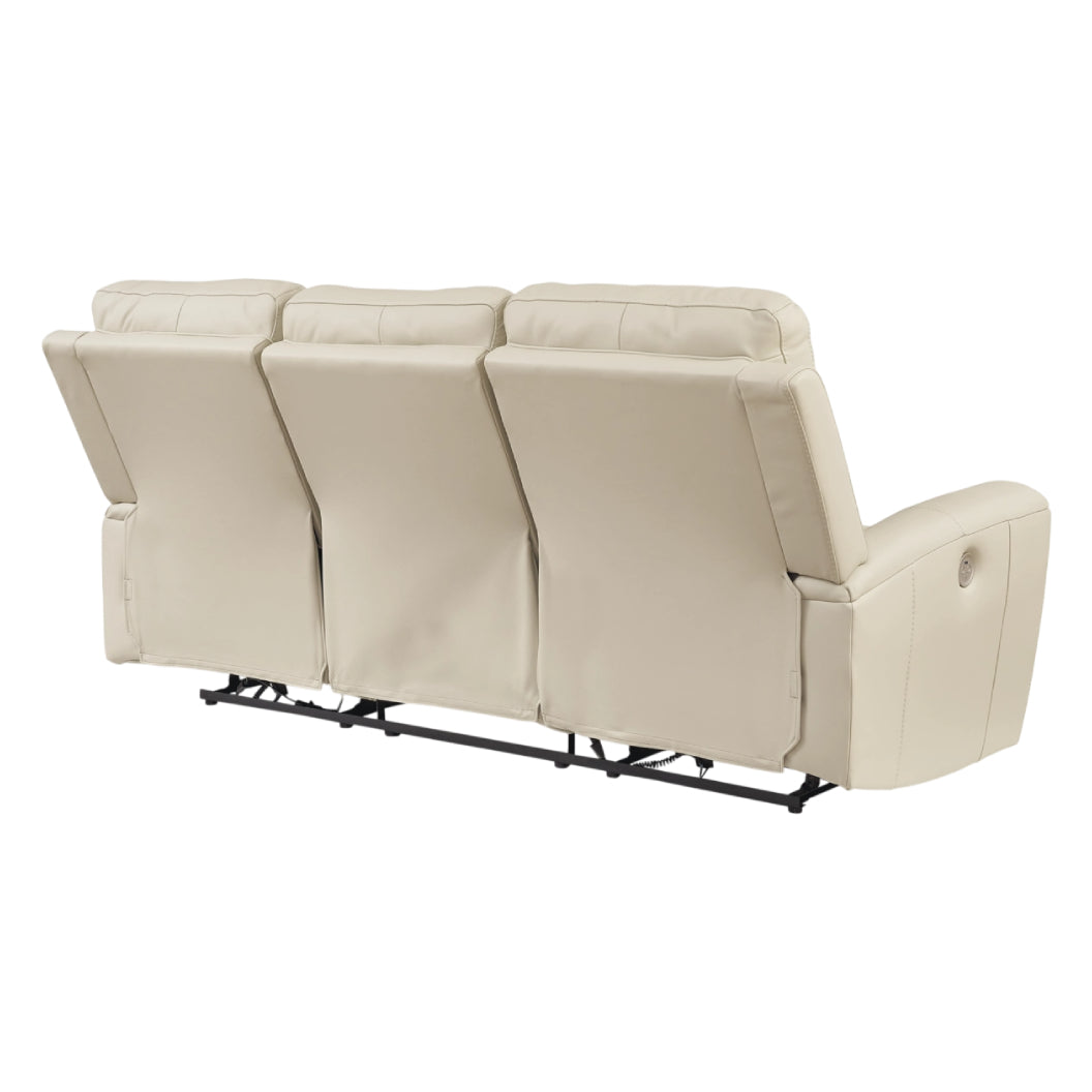 Sofa motorisé en cuir beige - Dahlmoore