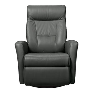 Fauteuil berçant, pivotant et inclinable motorisé en cuir gris foncé - Benga Nordic