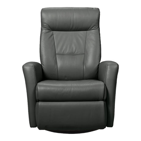 Fauteuil berçant, pivotant et inclinable motorisé en cuir gris foncé - Benga Nordic