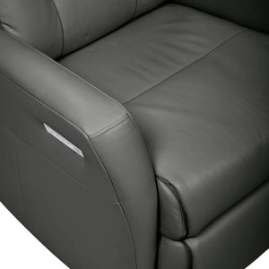 Fauteuil berçant, pivotant et inclinable motorisé en cuir gris foncé - Benga Nordic