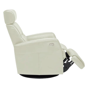 Fauteuil berçant, pivotant et inclinable motorisé en cuir ivoire - Tya Nordic