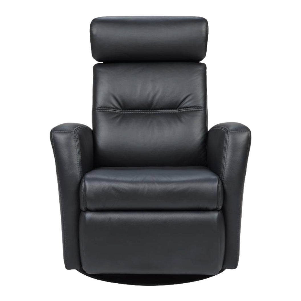 Fauteuil berçant, pivotant et inclinable motorisé en cuir noir - Tya Nordic