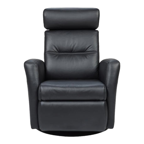 Fauteuil berçant, pivotant et inclinable motorisé en cuir noir - Tya Nordic