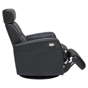 Fauteuil berçant, pivotant et inclinable motorisé en cuir noir - Tya Nordic