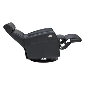 Fauteuil berçant, pivotant et inclinable motorisé en cuir noir - Tya Nordic