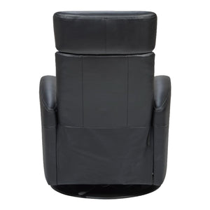 Fauteuil berçant, pivotant et inclinable motorisé en cuir noir - Tya Nordic