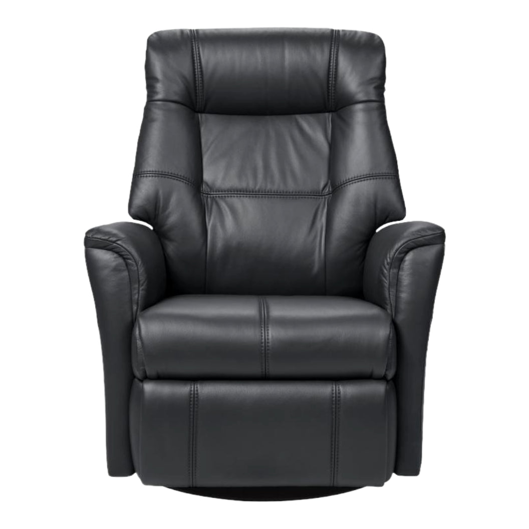 Fauteuil berçant, pivotant et inclinable motorisé en cuir noir - Muru Nordic