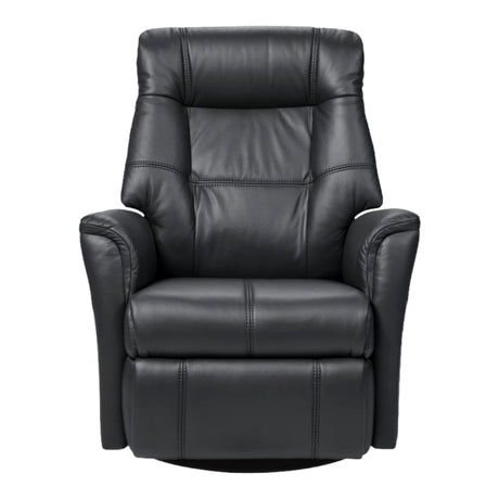 Fauteuil berçant, pivotant et inclinable motorisé en cuir noir - Muru Nordic