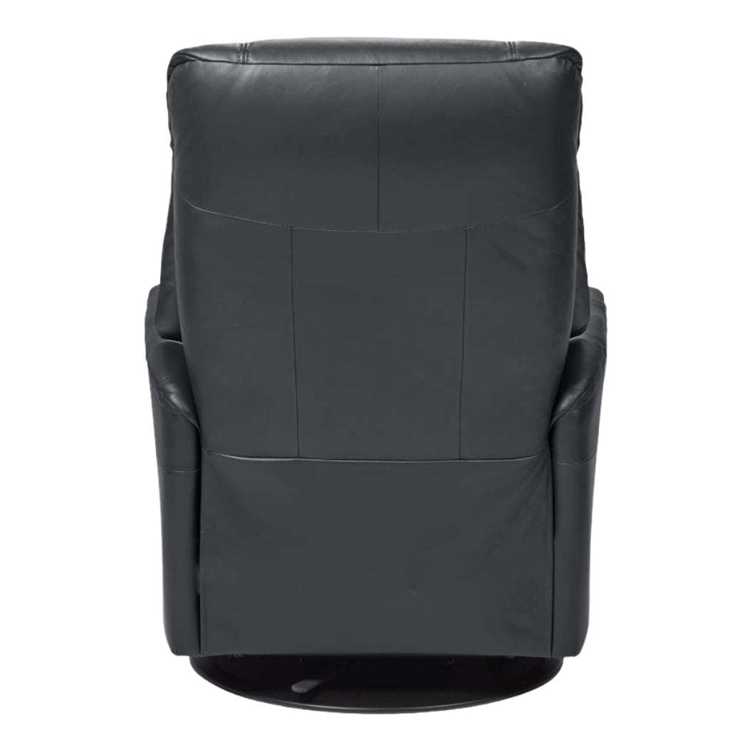 Fauteuil berçant, pivotant et inclinable motorisé en cuir noir - Muru Nordic