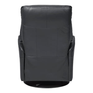 Fauteuil berçant, pivotant et inclinable motorisé en cuir noir - Muru Nordic