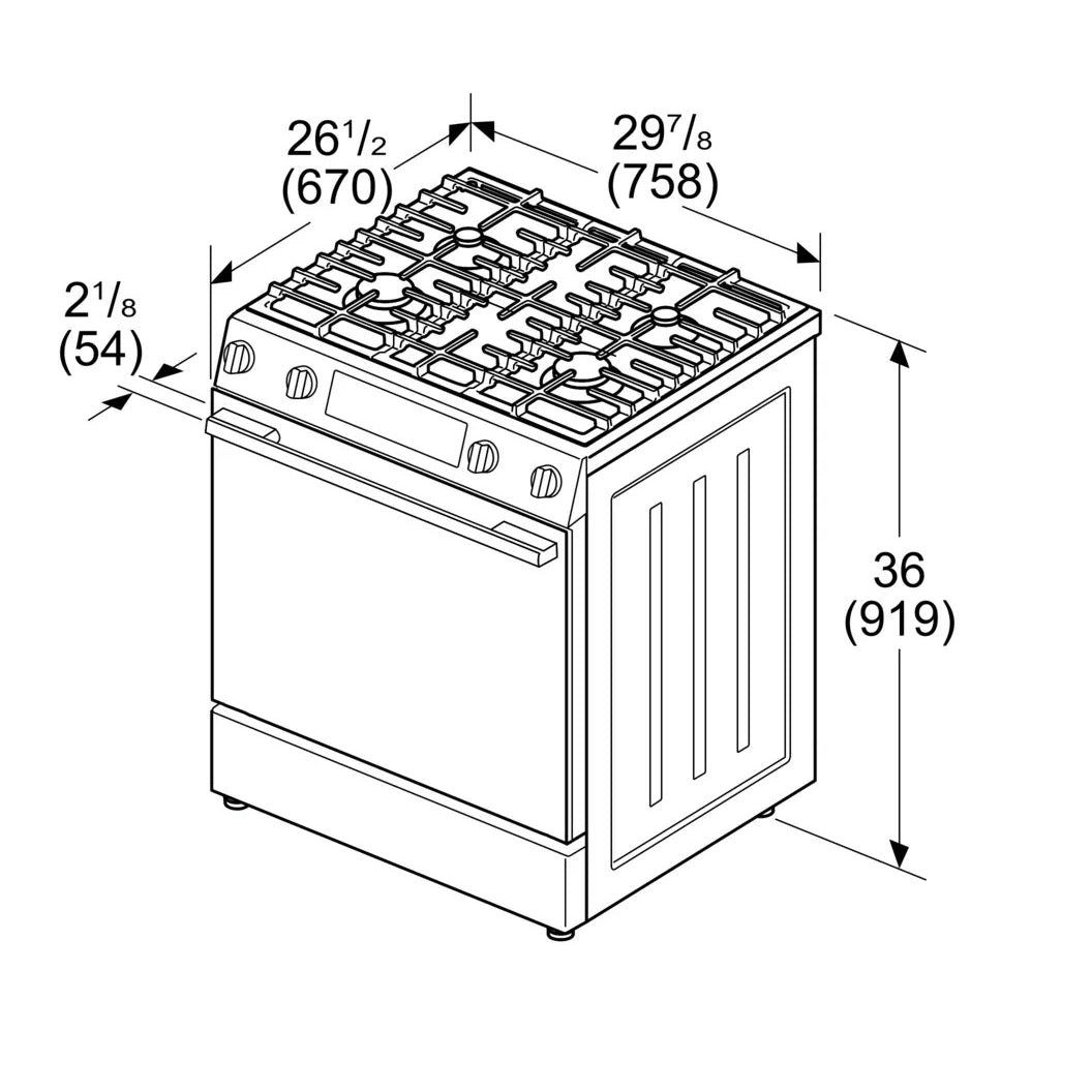 Cuisinière au gaz 30 po, 5,8 pi³ Inox - Série 100 - Air Fry & pré-chauffage rapide