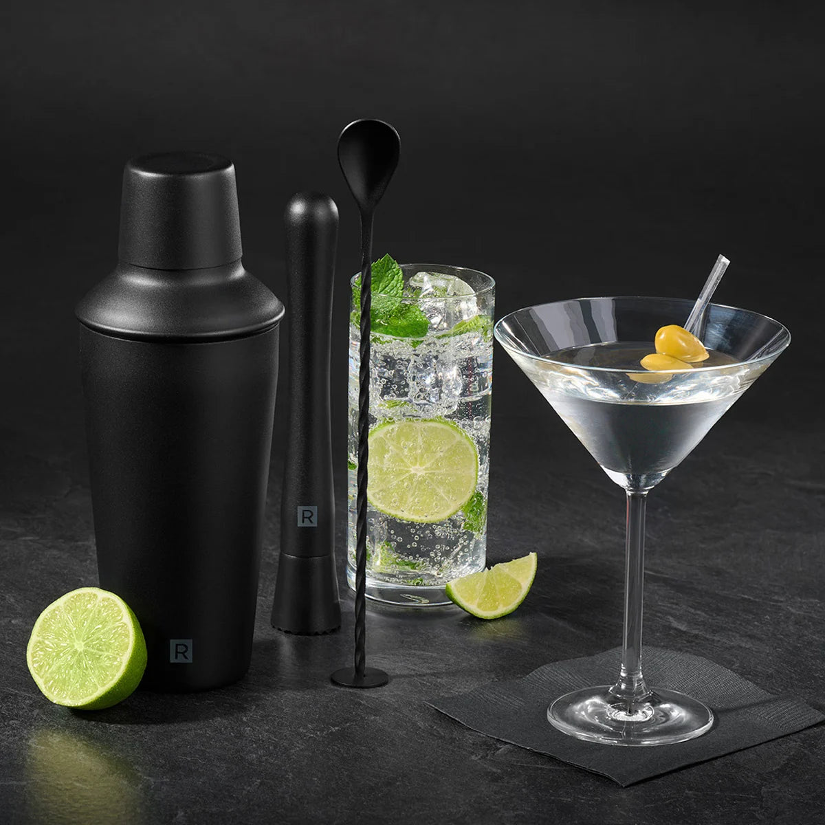 Ensemble à cocktail noir 4 pièces