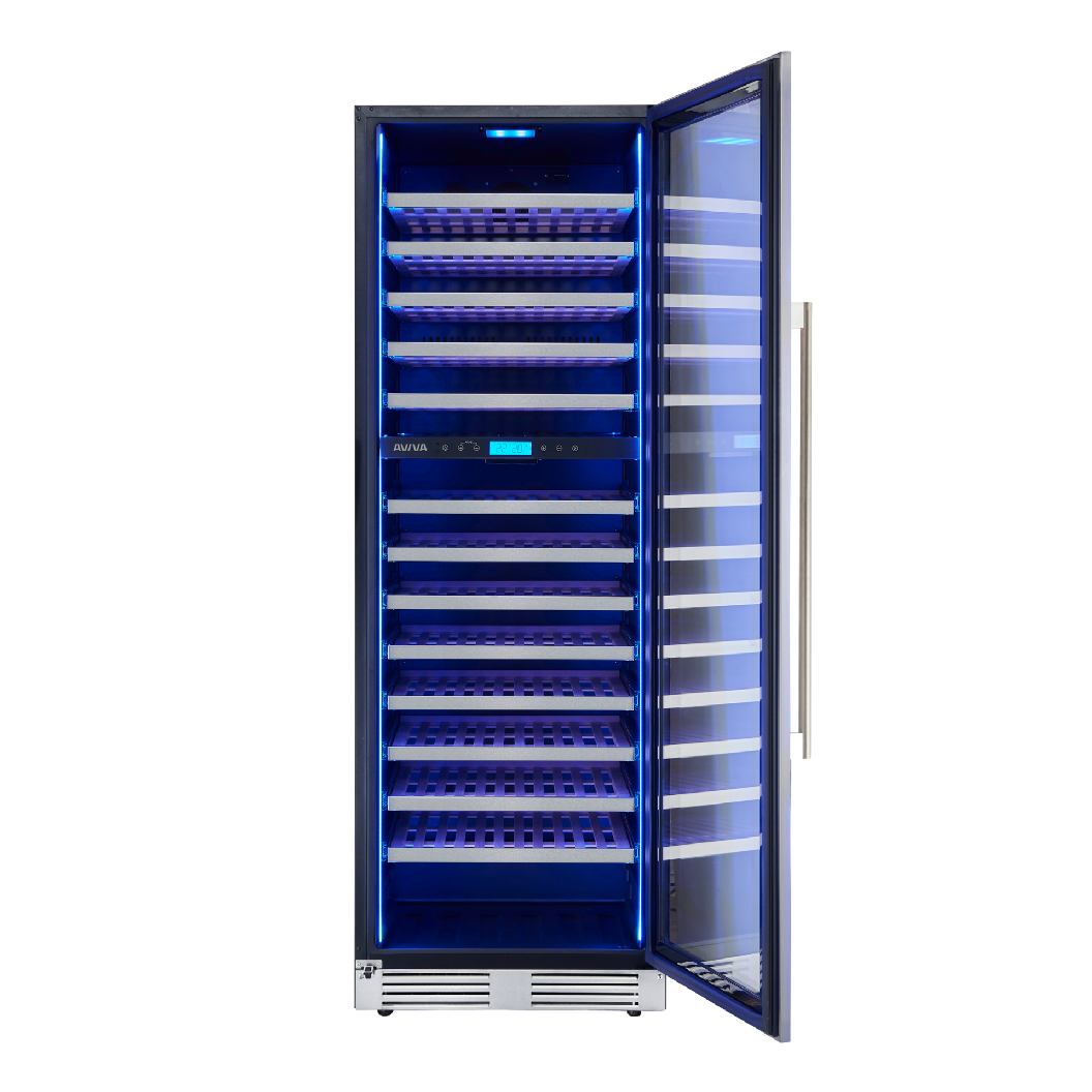 Cellier à vin 24 po, 162 bouteilles Inox - 2 zones