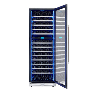 Cellier à vin 24 po, 162 bouteilles Inox - 2 zones