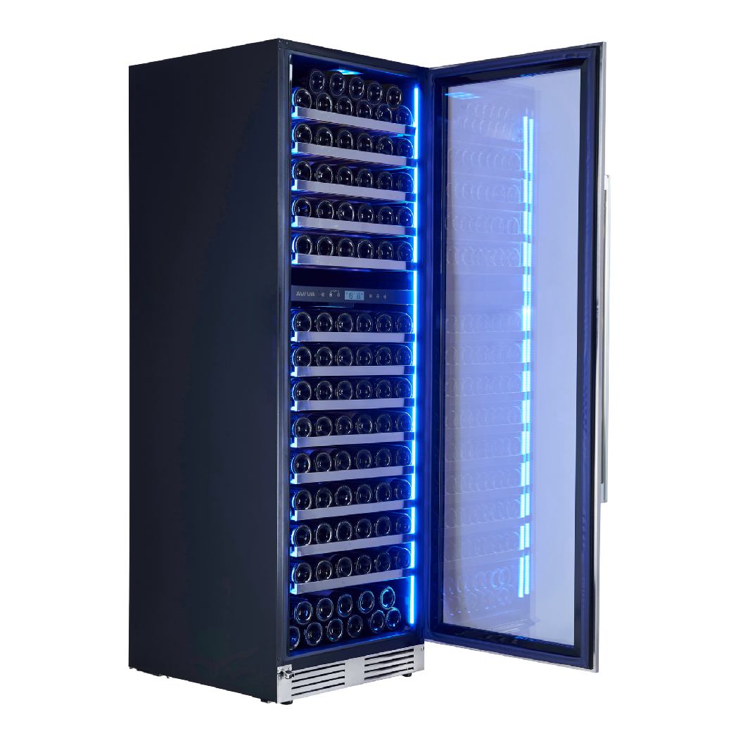 Cellier à vin 24 po, 162 bouteilles Inox - 2 zones