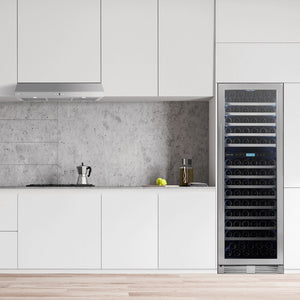 Cellier à vin 24 po, 162 bouteilles Inox - 2 zones
