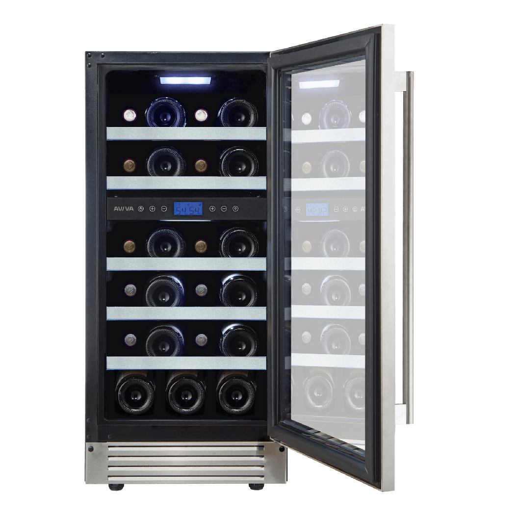 Cellier à vin 15 po, 23 bouteilles Inox - 2 zones