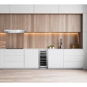 Cellier à vin 15 po, 23 bouteilles Inox - 2 zones