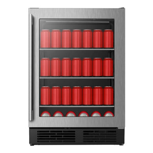 Centre de breuvages 24 po, 140 canettes Inox - 1 zone